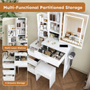 Modern Vanity Desk With 3 LED Lighting Modes, 4 Drawers by HouseOfZazla