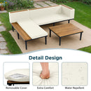 Luxury L-Shaped Acacia Wood Patio Furniture Set with Cushions by HouseOfZazla