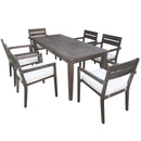 U_Style 7 Pieces Acacia Wood Outdoor Dining Set with Cushions by HouseOfZazla