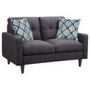 Gavito - Retro Tufted Loveseat With Track Arm - Gray by HouseOfZazla