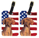 USA American Flag with Vizsla Luggage Tag