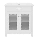 Modern Bathroom Vanity With Tempered Glass Doors