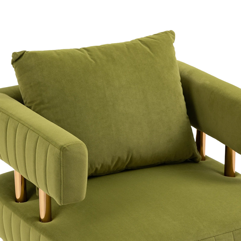 Accent Chair, leisure single chair with Golden feet