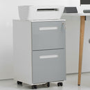3 Drawer Mobile Locking File Cabinet, Rolling Filing Cabinet For Letter / A4 Size With 5 Wheels - Gray by Unique Piece Furniture