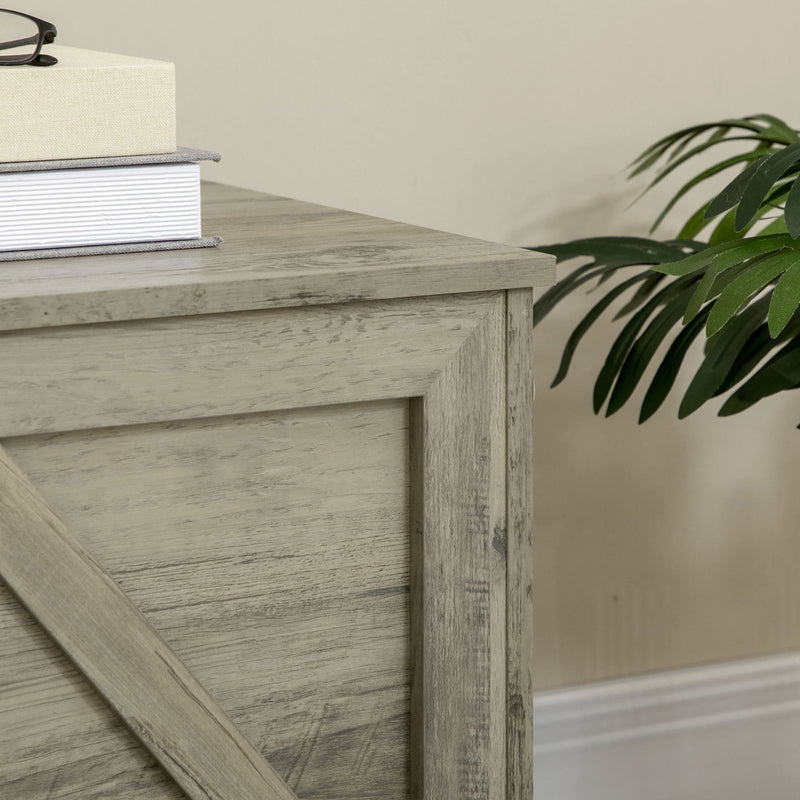 30" Farmhouse Storage Chest, Lift Top Box Organizer with Safety Hinge to Open Up 150 for Bedroom, Entryway, Living Room, Gray