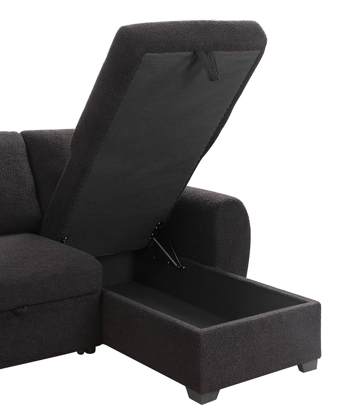Veronica - Reversible Sleeper Sectional Sofa With Storage Chaise - Black, photo 6 of 7