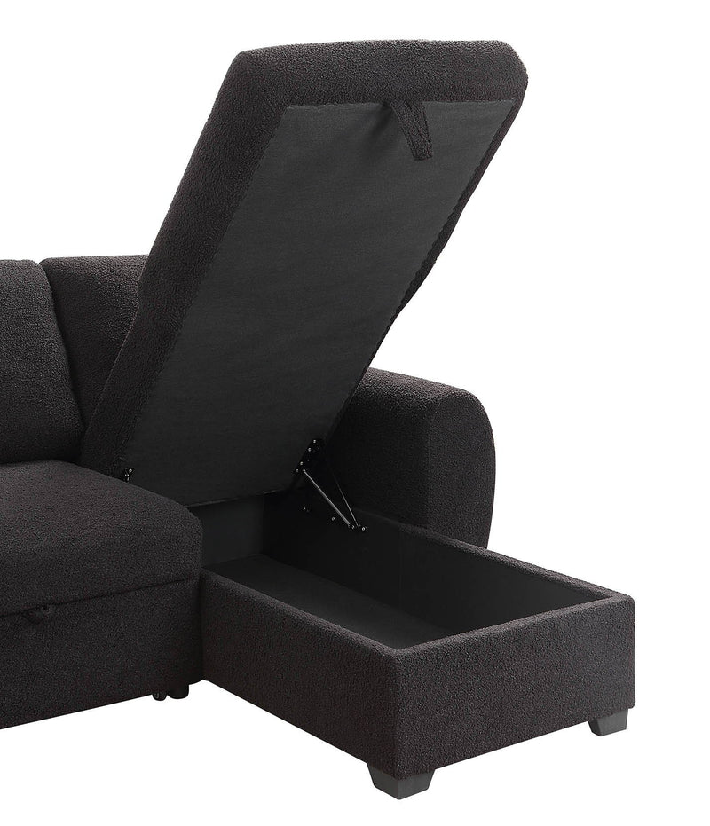 Veronica - Reversible Sleeper Sectional Sofa With Storage Chaise - Black, photo 6 of 7