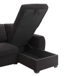 Veronica - Reversible Sleeper Sectional Sofa With Storage Chaise - Black
