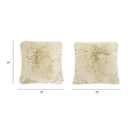 Astrid - Square New Zealand Sheepskin Accent Throw Pillow Cover With Feather Insert - Taupe / Natural by HouseOfZazla