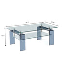 Modern Tempered Glass Coffee Table With 2 Tier Storage For Living Room by Unique Piece Furniture