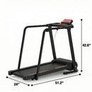 Home Fitness Treadmill With Extended Handrails, Portable Foldable Design - Black / Orange by HouseOfZazla