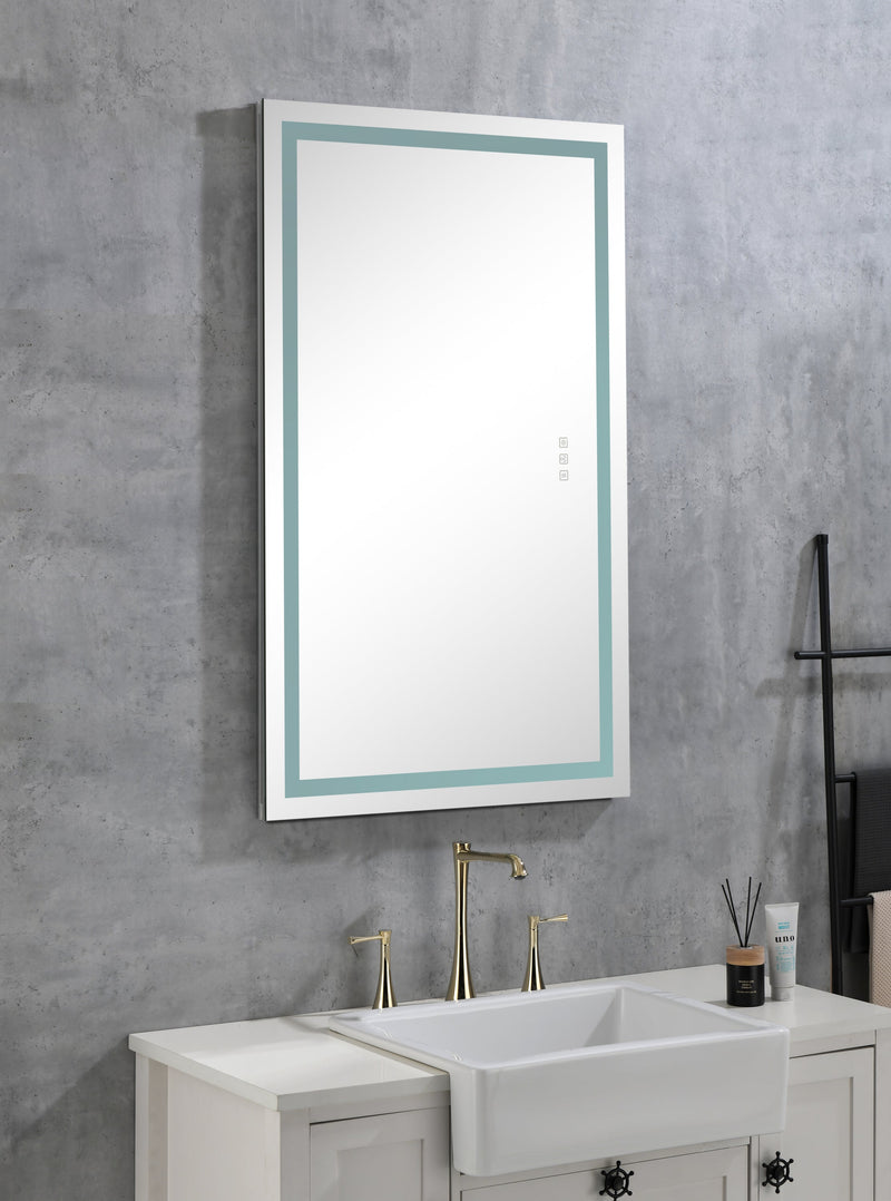 36x24 LED Lighted Bathroom Wall Mounted Mirror with High Lumen+Anti-Fog Separately Control+Dimmer Function