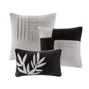 7 Piece Faux Suede Comforter Set Grey Queen