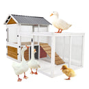 77"Large outdoor chicken coop Wooden chicken coop, duck coop with nest box, bird cage, rabbit cage - waterproof PVC board (yellow brown gradient 80)L