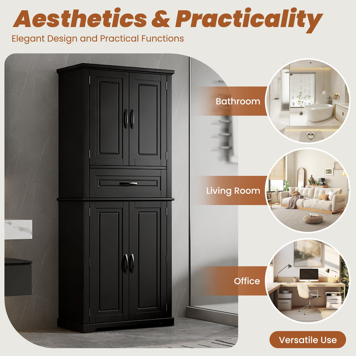 Bathroom Storage Cabinet with Multi-Functional Storage Space, photo 7 of 10