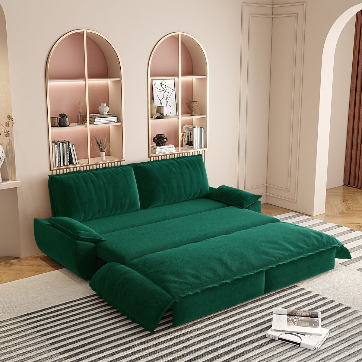 Queen Pull Out Sofa Bed, 3 In 1 Convertible Sleeper Sofa, photo 12 of 13
