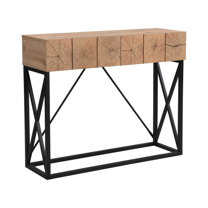 43.31" Luxury Wood Sofa Table, Industrial Console Table for Entryway, Hallway Tables with Two Drawers for Living Room