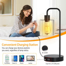 2Packs Touch Control Table Lamp 3-Way Dimmable Nightstand Reading Lamp With Glass Shade or Bedroom Living Room Dual USB Ports AC Power Outlet LED Bulb