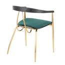Vanessa - Contemporary Chair (Set of 2) - Gold / Green - Black by HouseOfZazla