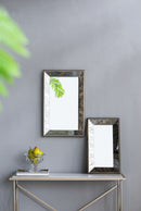 Antique Rectangle Mirror With Floral Accents, Mirrored Display Tray, Hanging Wall Mirror by Unique Piece Furniture