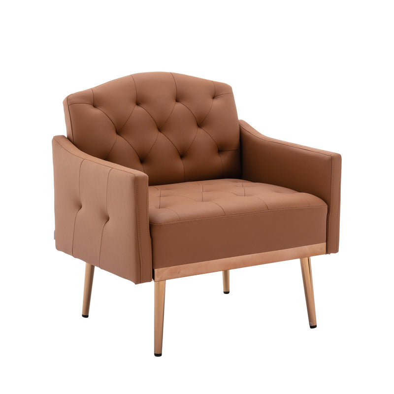 Accent Chair, leisure single sofa with Rose Golden feet