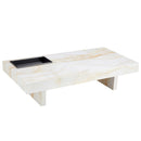 A modern and practical coffee table with imitation marble patterns, made of MDF material. The fusion of elegance and natural fashion 47.2"x 23.6"x 12 "