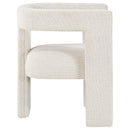 Verda - Upholstered Accent Side Chair In Soft With Rounded Open Back And 3 Leg Base - White