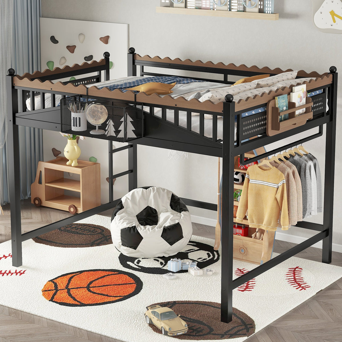 Queen Size Loft Bed with Ladders and Storage, photo 3 of 10