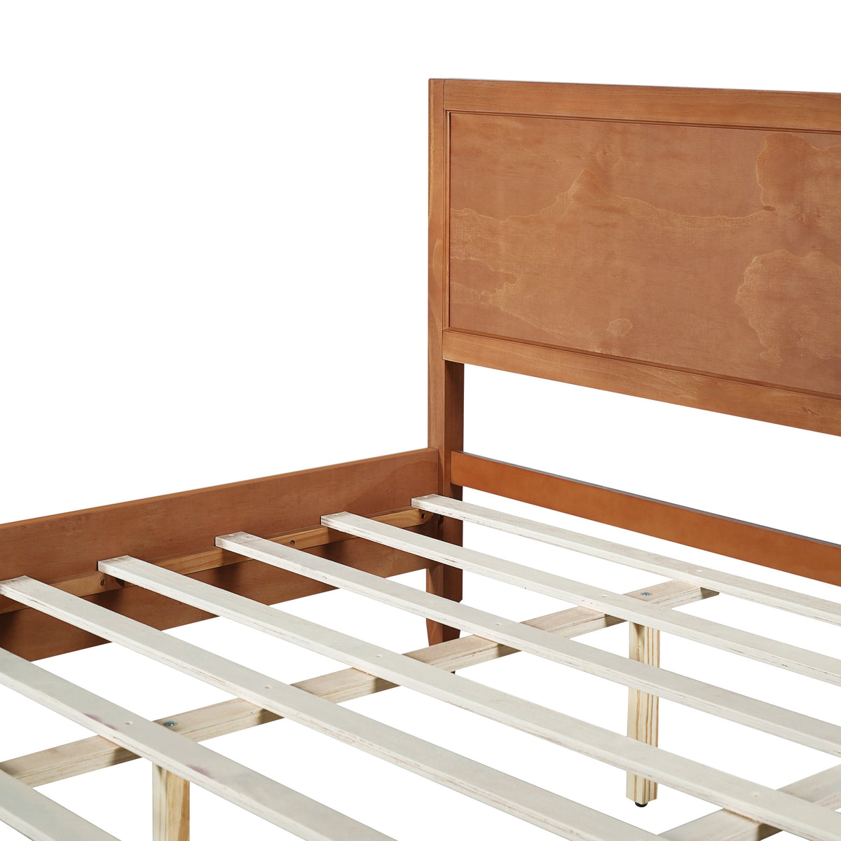Queen Size Wood Platform Bed Frame with Classic Panel Headboard, photo 9 of 10