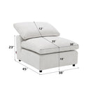Naveen - 6 Piece Modular Sectional - Ivory by HouseOfZazla