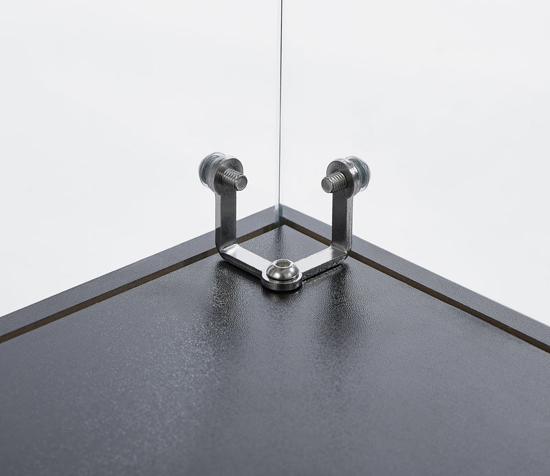 4-Tier Glass Display Cabinet, Double Door Glass Cabinet, Four Partitions, Two Locks, Floor Standing Storage Cabinet for Living Room, Bedroom, Showroom and Office, Black, 31.5"L x 14.2"W x 66.3"H