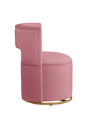 360 degree Swivel Accent Chair with Storage Function, Velvet Curved Chair with Gold Metal Base for Living Room, Nursery, Bedroom