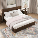 Platform Bed Frame With Headboard, Floor Standing Design by HouseOfZazla