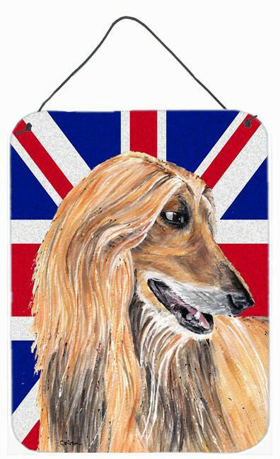 Afghan Hound with English Union Jack British Flag Wall or Door Hanging Prints SC9814DS1216