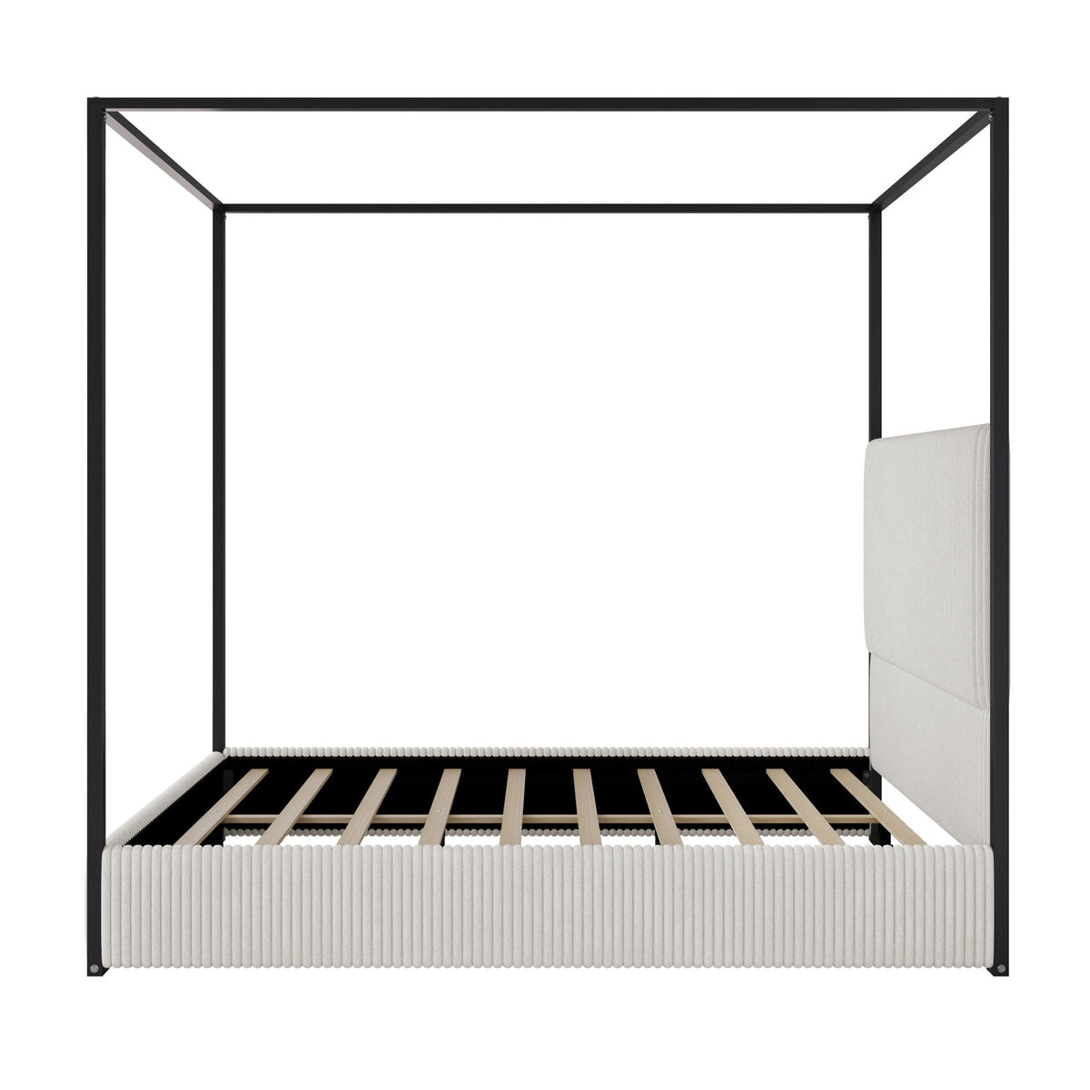 Canopy Bed With Tall Upholstered Headboard And 4 Poster, photo 6 of 6