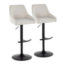 Hannah - Transitional Adjustable Barstool With Swivel With Rounded T Footrest (Set of 2) by HouseOfZazla
