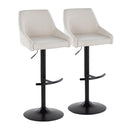 Hannah - Transitional Adjustable Barstool With Swivel With Rounded T Footrest (Set of 2) by HouseOfZazla