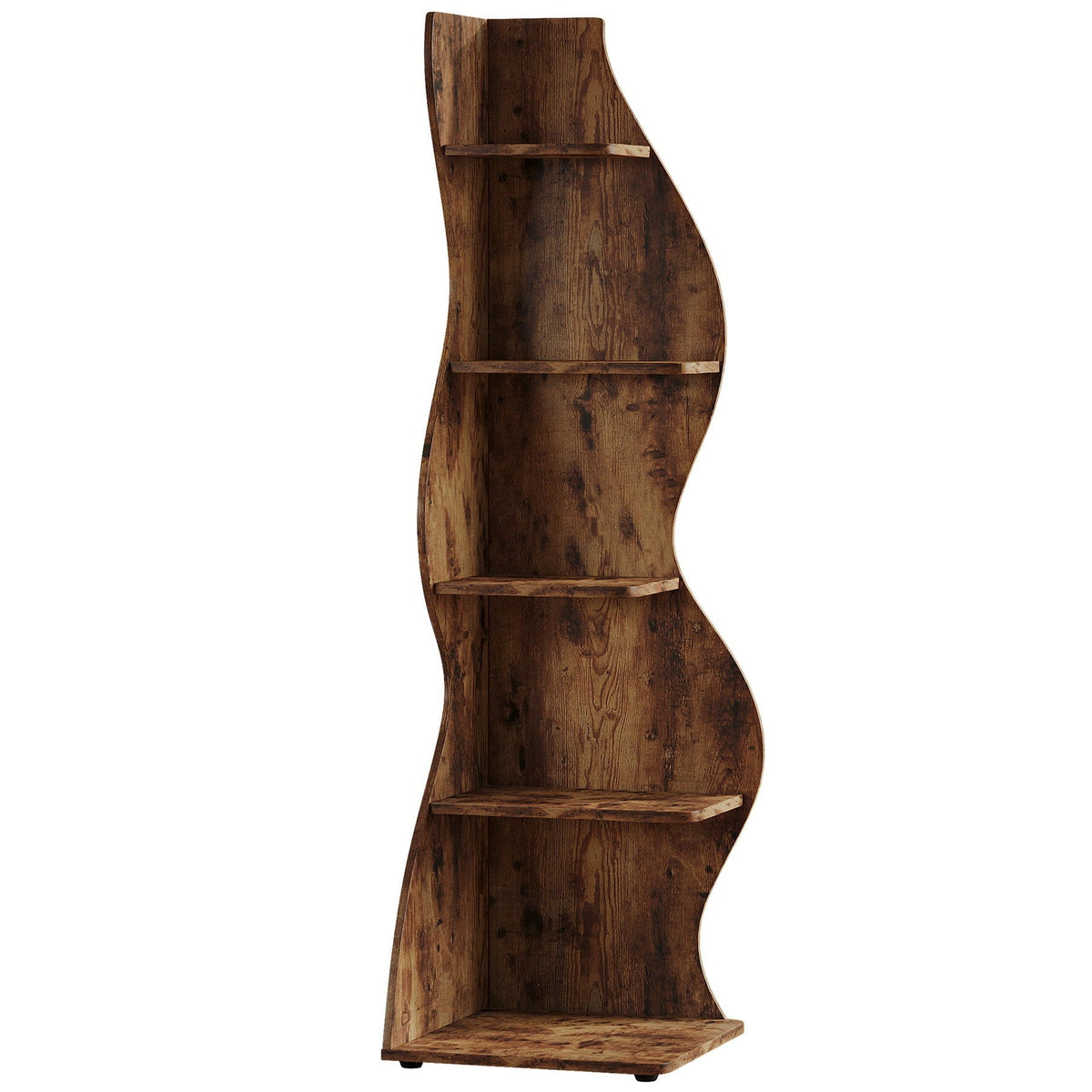 5 Tier Wavy Corner Bookshelf And Plant Stand For Living Room, photo 22 of 24