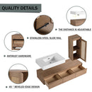 Modern Imitative Wall Mounted Bathroom Vanity With Resin Sink And Side Cabinet by HouseOfZazla