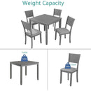 5 Piece Modern Dining Set, Square Wooden Dining Table with 4 Upholstered Chairs for Kitchen, Dining Room, Gray
