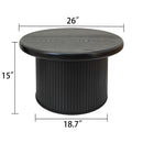 Fluted Cylinder Side Tables, Round End Tables For Living Room (Set of 2) - Black