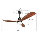 52 Inch Indoor Ceiling Fan with Dimmable LED Light and Remote Control by HouseOfZazla