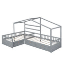 L Shape Platform Bed With 3 Storage Drawers by HouseOfZazla