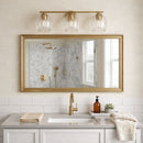 Luster - 3 Lights Vanity With Clear For Bathrooms Above Mirror Wall Lamp Satin - Clear / Gold by HouseOfZazla