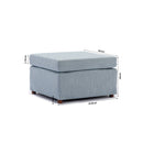 4 Seat Module Sectional Sofa Couch With 2 Ottoman,Seat Cushion and Back Cushion Removable and Washable,Light Blue