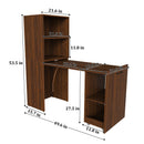 Stretchable Office Desk With Storage Shelves And Mobile Wheels by Unique Piece Furniture