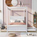 Canopy Platform Bed With Drawers, Support Slats, No Box Spring Needed by HouseOfZazla