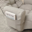 Modern With Metal Frame Swivel Game Lounge Chair With Adjustable Headrest And Waist Support, 360 Degree Rotatable Leisure Chair For Living Room - Gray by HouseOfZazla