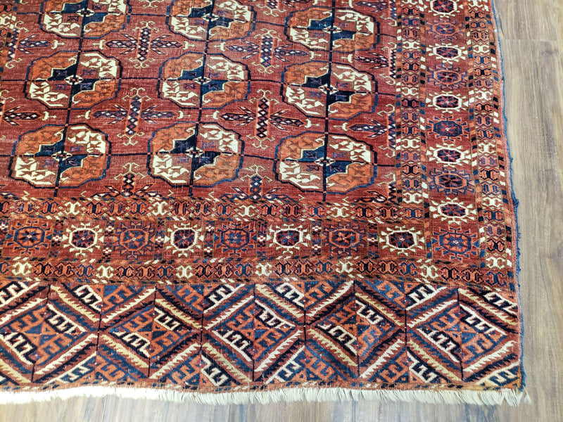4x7 Antique Yamud Rug Russian Rug Turkoman Rug Fine Weave Rug