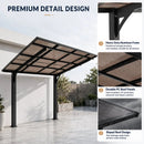 8x8FT Outdoor Carport with Galvanized Steel Frame and Sloped PC Roof by HouseOfZazla